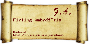 Firling Ambrózia névjegykártya